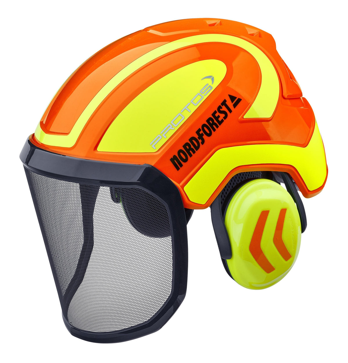 Protos Kopfschutz-Kombination Integral Forest, orange/neongelb
