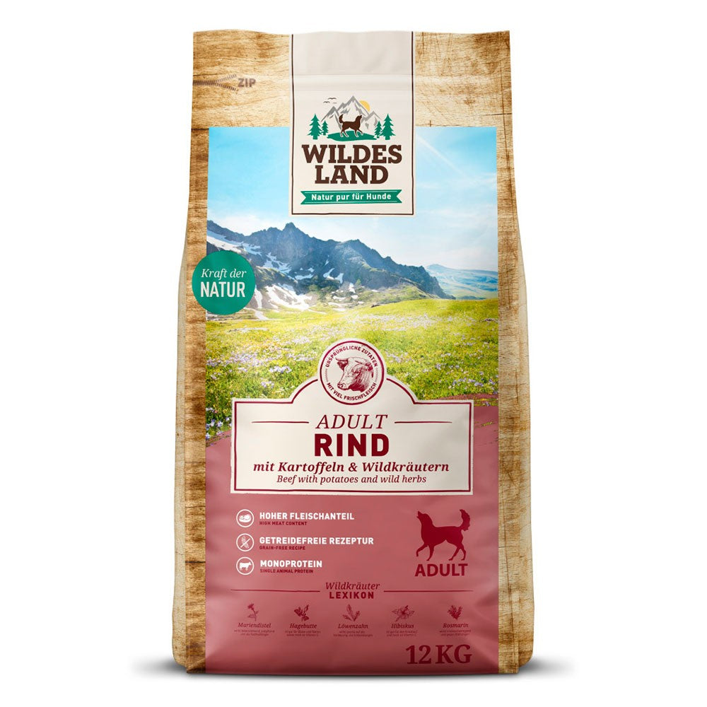 Wildes Land Classic Adult Rind mit Kartoffeln und Wildkräutern 12 kg