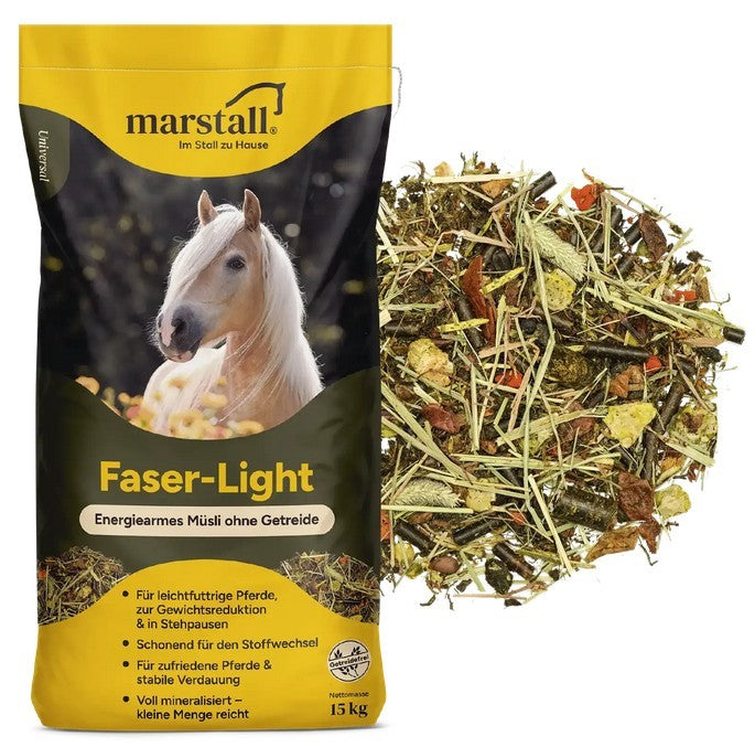 marstall Faser-Light 15kg im Sack im Detail lose Ware daneben