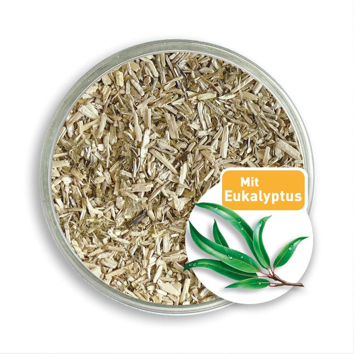 Hanfeinstreu mit Eukalyptus in einer Schale