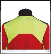 Warnteil Nacken PSS Softshelljacke X-treme Shell rot/gelb