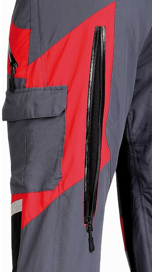 Belüftungssystem PSS Schnittschutzhose X-treme Light grau/rot