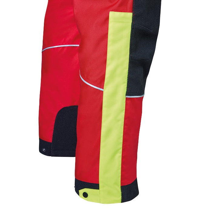 Beindetail PSS Regenhose X-treme Rain rot/gelb