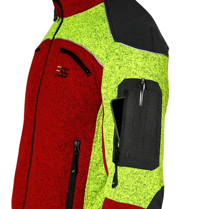 Seitentasche Oberarm PSS Faserstrickjacke X-treme Arctic rot/gelb