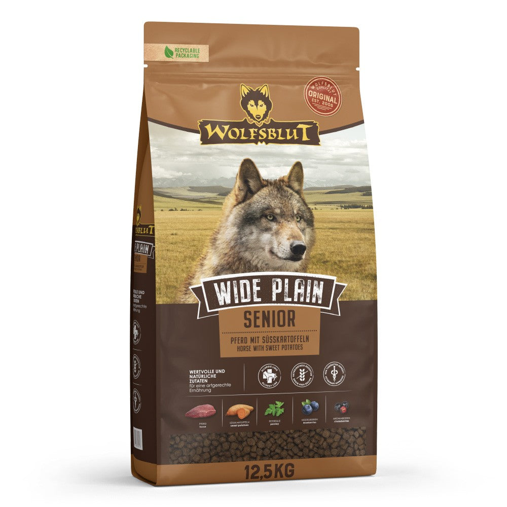Wolfsblut Wide Plain Senior - Pferdefleisch und Süßkartoffel 12,5kg Sack