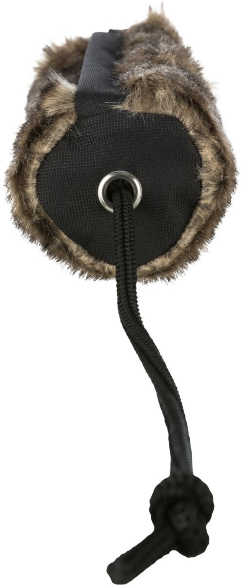 Fell-Futterdummy, Plüsch/Polyester, ø 6 × 20 cm, Kaninchenfell
