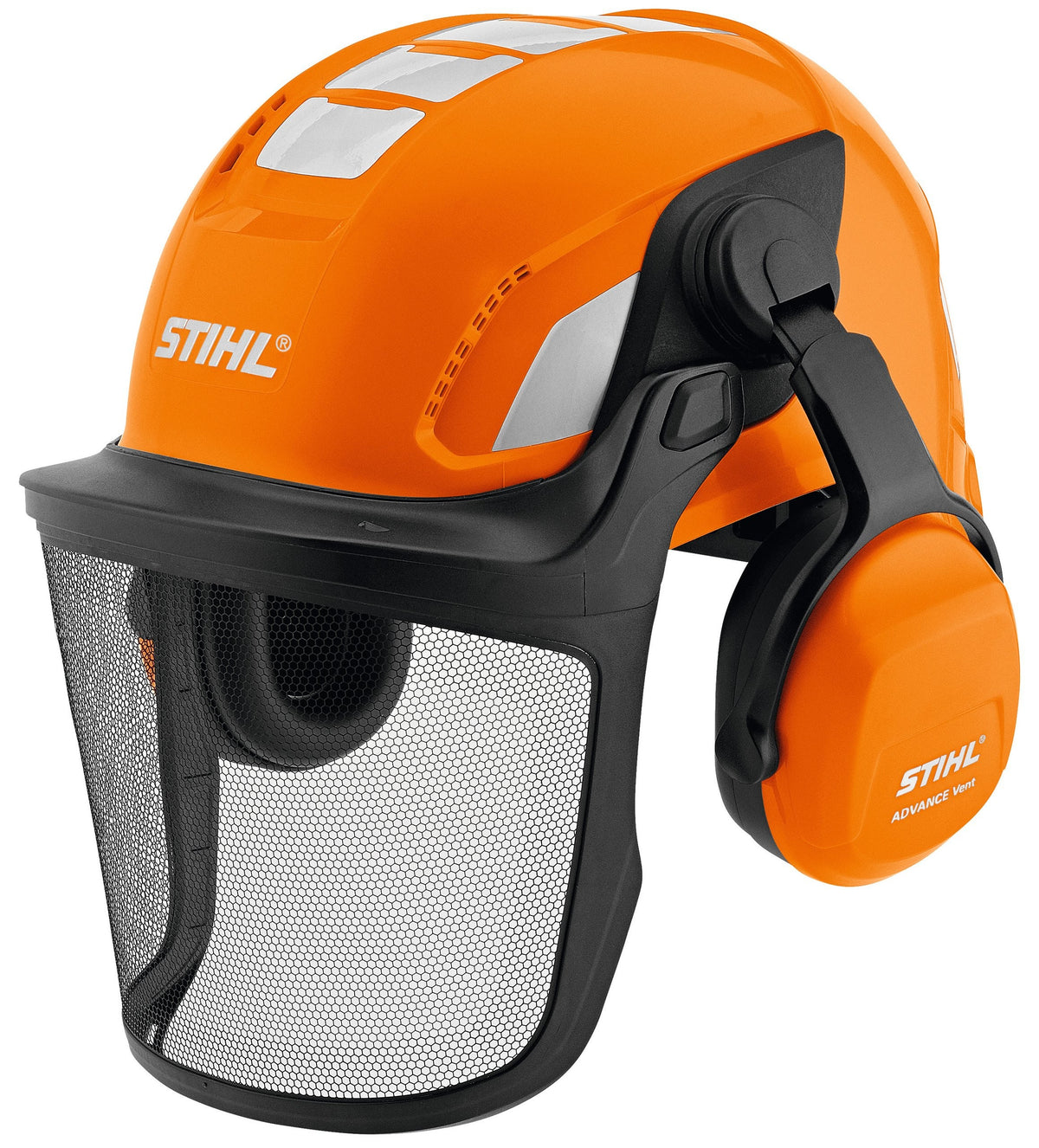 Stihl Helmset Advance Vent in Stihl Orange mit Schwarzem Visier