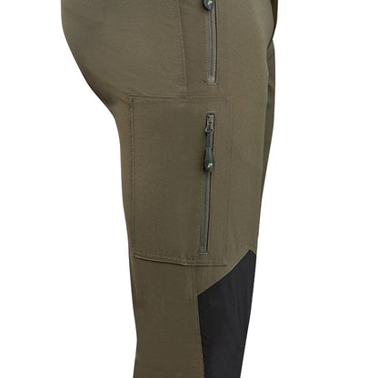 Seitentasche PSS Outdoorhose X-treme Stretch grün/schwarz