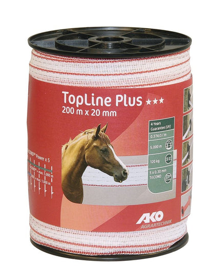 Band TopLine Plus, 200m, 20mm, weiß/rot, 5x0,3mm TriCOND auf der Rolle
