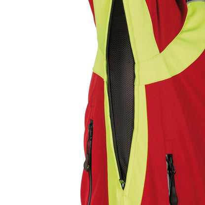 Reißverschlussbelüftung PSS Softshelljacke X-treme Shell rot/gelb