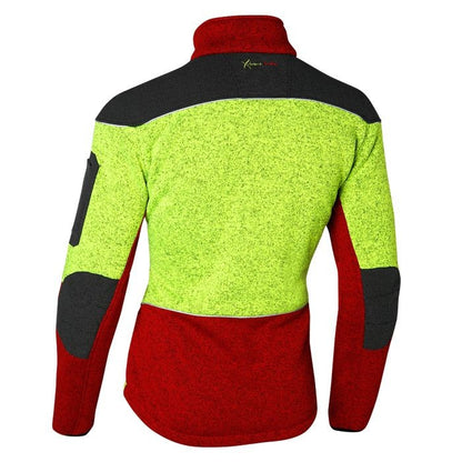 Rückansicht PSS Faserstrickjacke X-treme Arctic rot/gelb