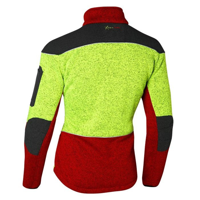 Rückansicht PSS Faserstrickjacke X-treme Arctic rot/gelb