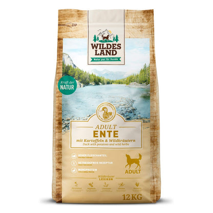 Wildes Land Adult Ente mit Kartoffel und Wildkräutern 12 kg im Sack