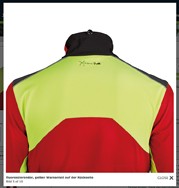 Warnteil Nacken PSS Softshelljacke X-treme Shell rot/gelb