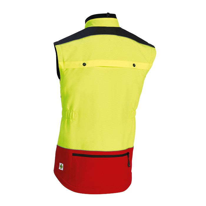 Rückseite als Weste PSS Funktionsjacke X-treme Vario rot/gelb