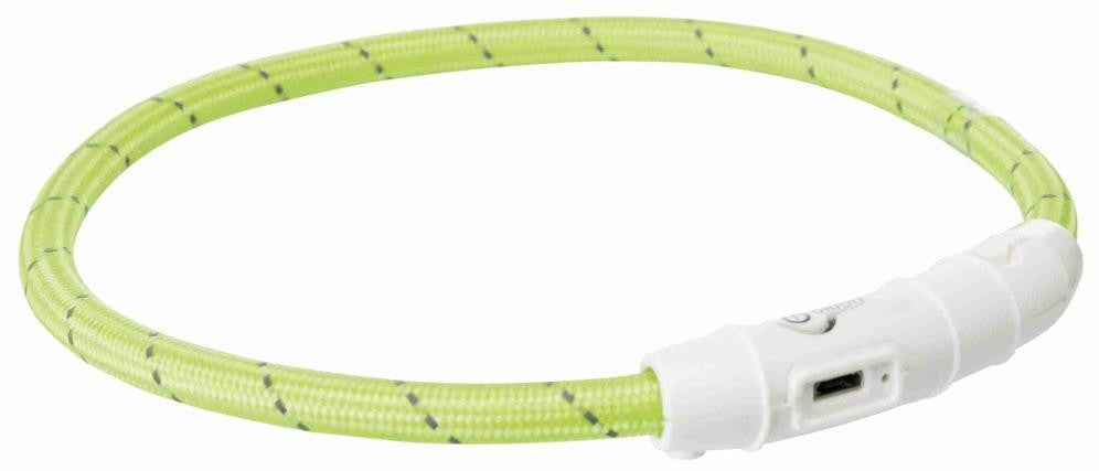 Flash Leuchtring USB, TPU/Nylon, Ø 7mm XS–S: 35 cm, grün