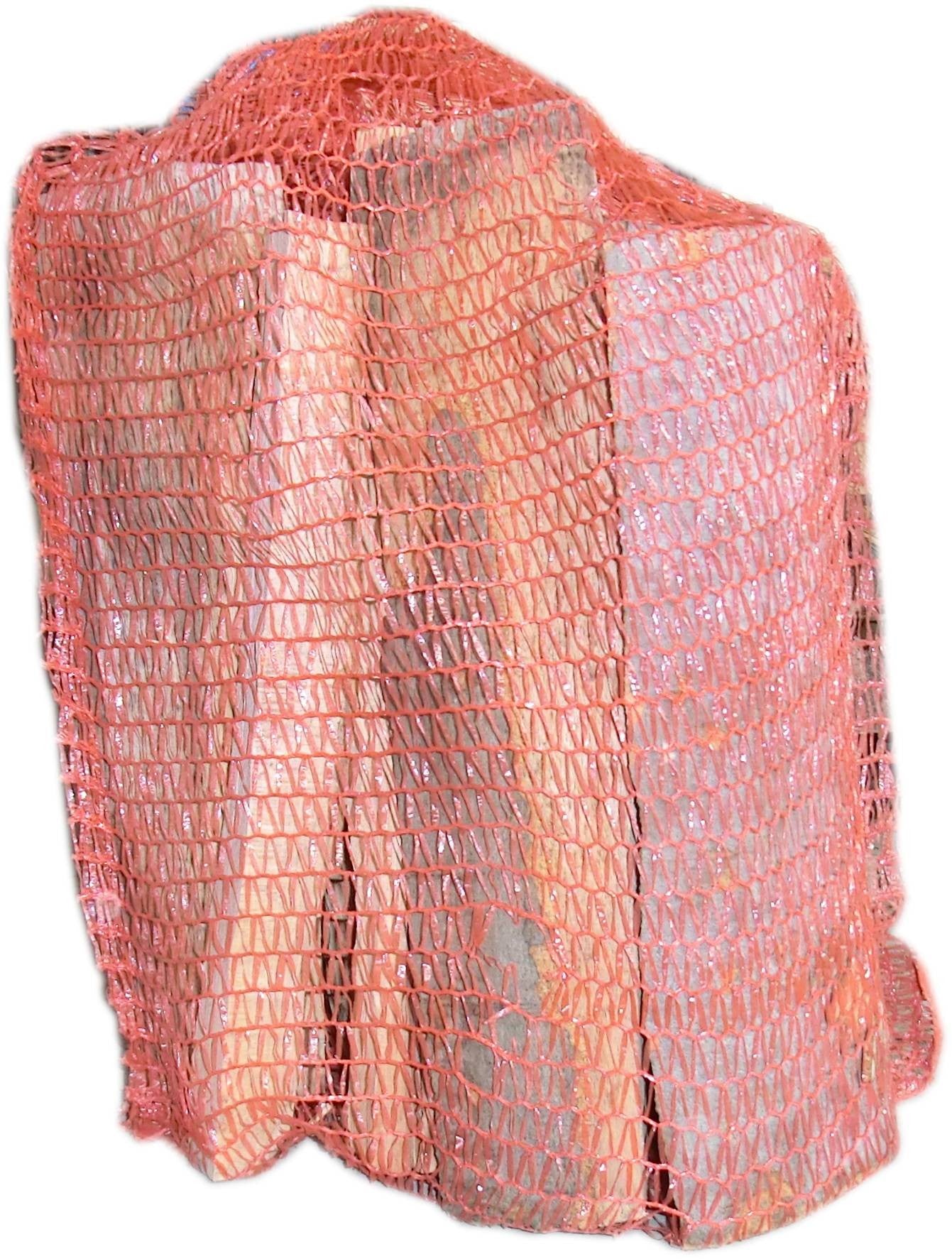 ein Netzsack kammergetrocknetes Brennholz Buche 25 cm Scheitlänge