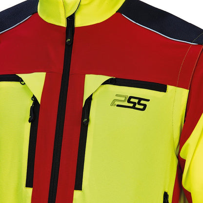 Brust detail PSS Funktionsjacke X-treme Vario rot/gelb