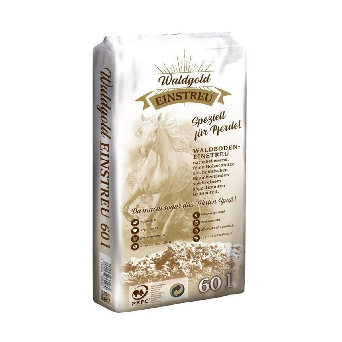 Waldgold Einstreu 60l im Sack