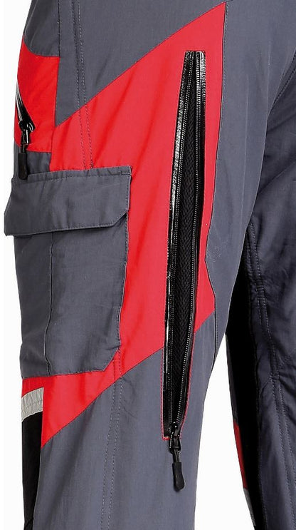 Belüftungssystem PSS Schnittschutzhose X-treme Light grau/rot