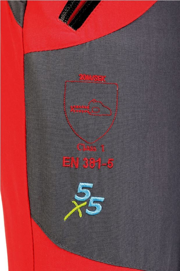 Detail PSS Schnittschutzhose X-treme Light grau/rot