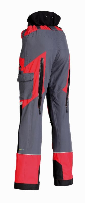 Rückseite PSS Schnittschutzhose X-treme Light grau/rot
