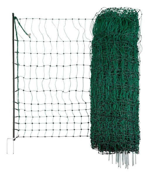 Geflügelnetz PoultryNet grün, 50m, 106cm, elektrifizierbar, Doppelspitze