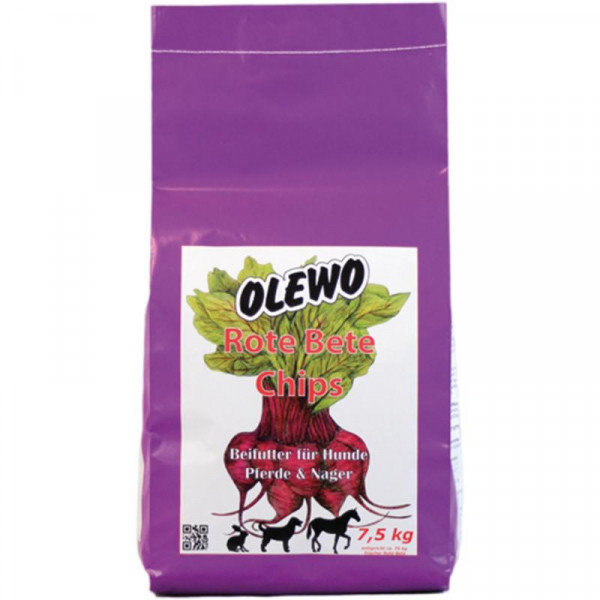 Olewo Rote Beete Chips 7,5 kg - natürlich reines Gemüse - Ergänzungsfutter