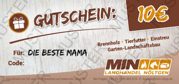 Gutschein im Wert von 10,00 €