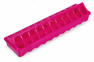 Futterrinne für Hühner 40 cm pink