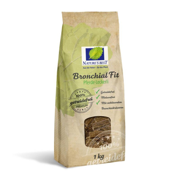 Nature's Best Bronchial Fit 1kg - Leckerlis mit Bronchialkräutern für dein Pferd