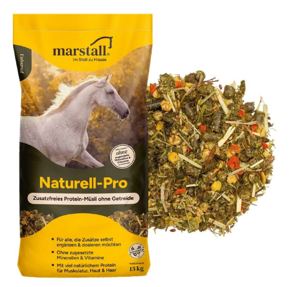 marstall Naturell-Pro 15kg - getreidefreies Protein-Müsli ohne Zusätze