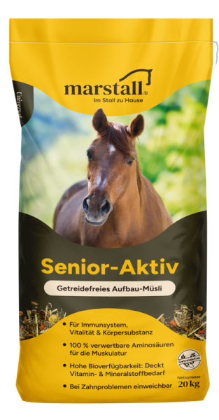 marstall Senior-Aktiv 20kg - getreidefreies Aufbau-Müsli für Seniorpferde