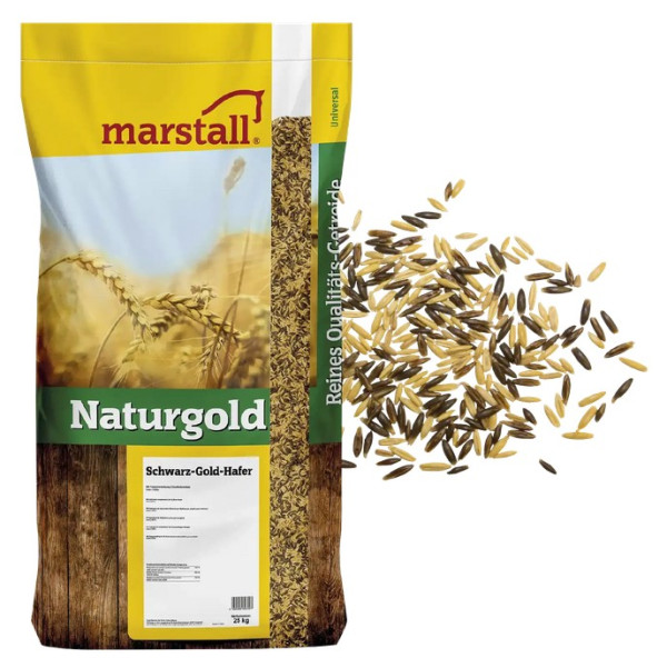 marstall Naturgold Hafer schwarz-gold (ganz) 25kg - Naturbelassener Premium-Hafer