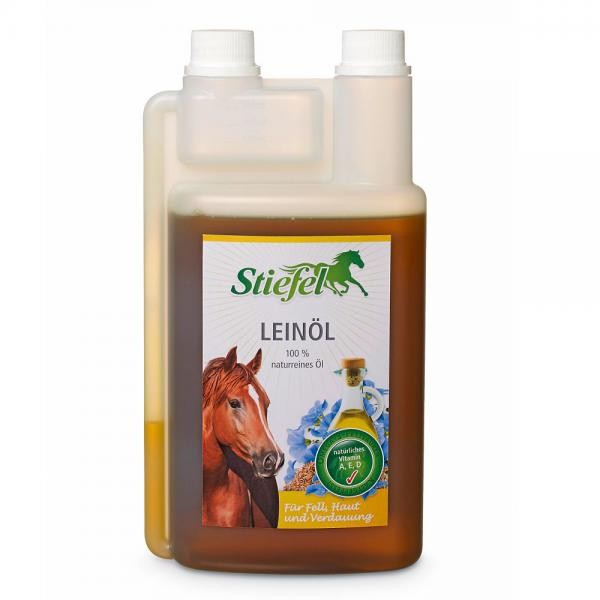 Stiefel Leinöl - Hochwertiges Pflanzenöl für die Pferdefütterung 1l Flasche