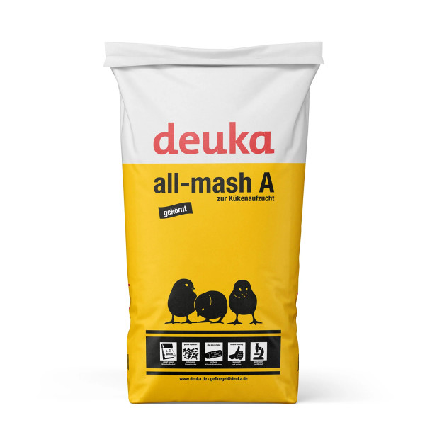 Deuka all-mash A gekörnt ohne Cocci 25kg - Kükenaufzuchtfutter ohne Kokzidiostatikum