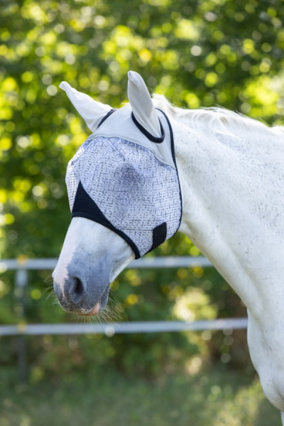 Fliegenmaske mit Ohren-und UV Schutz hellgrau Foal