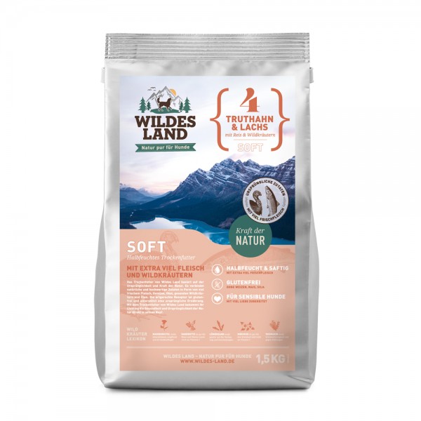 Wildes Land Soft Adult Truthahn und Lachs mit Reis und Wildkräutern