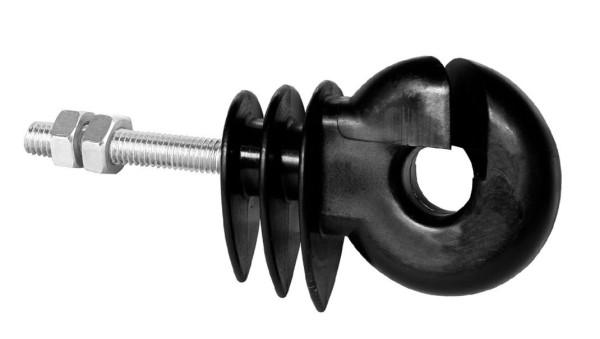 Ringisolator für Metallpfahl metrisch. Gewinde, 35 mm, schwarz 25 Stk. im Pack