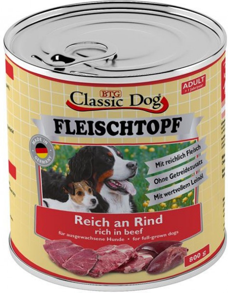 Classic Dog Fleischtopf Rind Dose 800g
