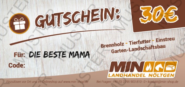 Gutschein im Wert von 30,00 €