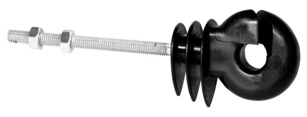 Ringisolator für Rohrpfahl, 80 mm, schwarz, 25 Stk. im Pack