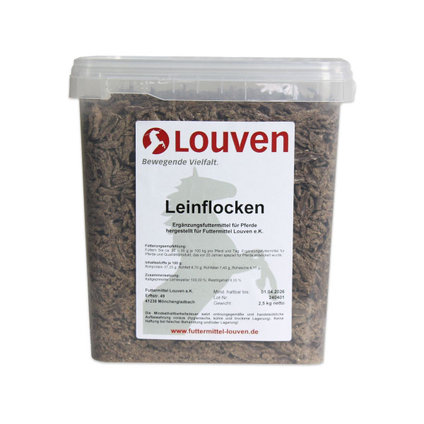 Louven Leinflocken 2,5kg - Ergänzungsfuttermittel für Pferde