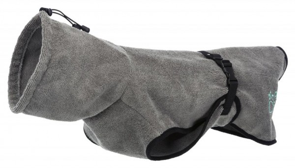 Trixie Bademantel für Hunde, Frottee, XL: 75 cm, grau