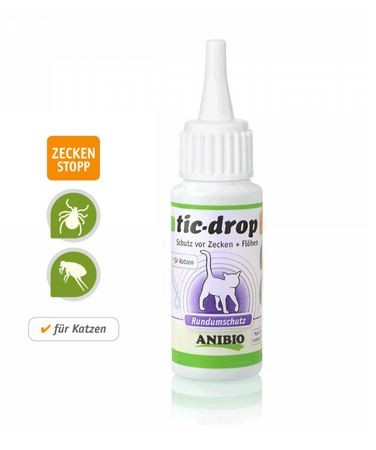 ANIBIO tic-drop, Der Rundumschutz vor Zecken und Flöhen, speziell für Katzen, 30ml
